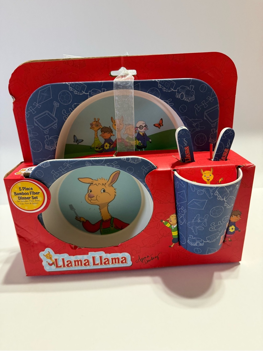 Kids Bamboo Fiber Dinner Set - Blue